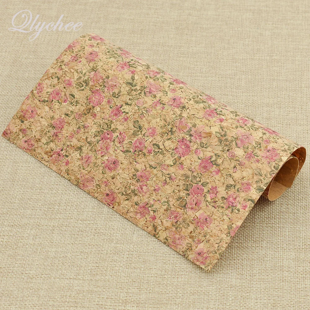 

Lychee A4 29*21cm Colorful Vintage Plants Flower Printed Soft Cork Fabric DIY Craft Ladies Bag Clothes Quilting Decor Patchwork