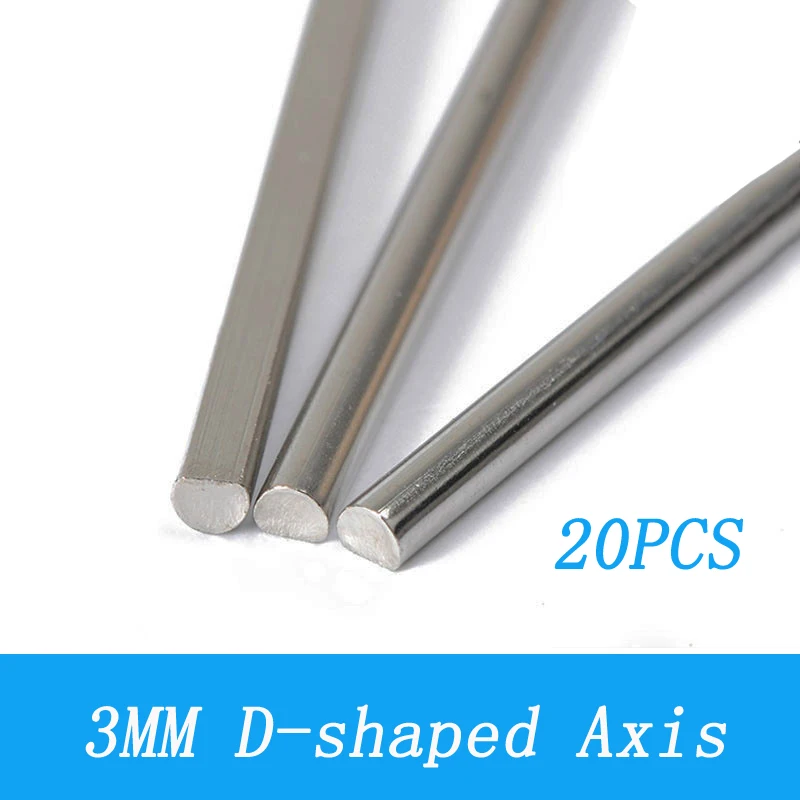 20PCS Stainless Steel 3mm D shaped Shaft L 45/55/80/130mm Principal