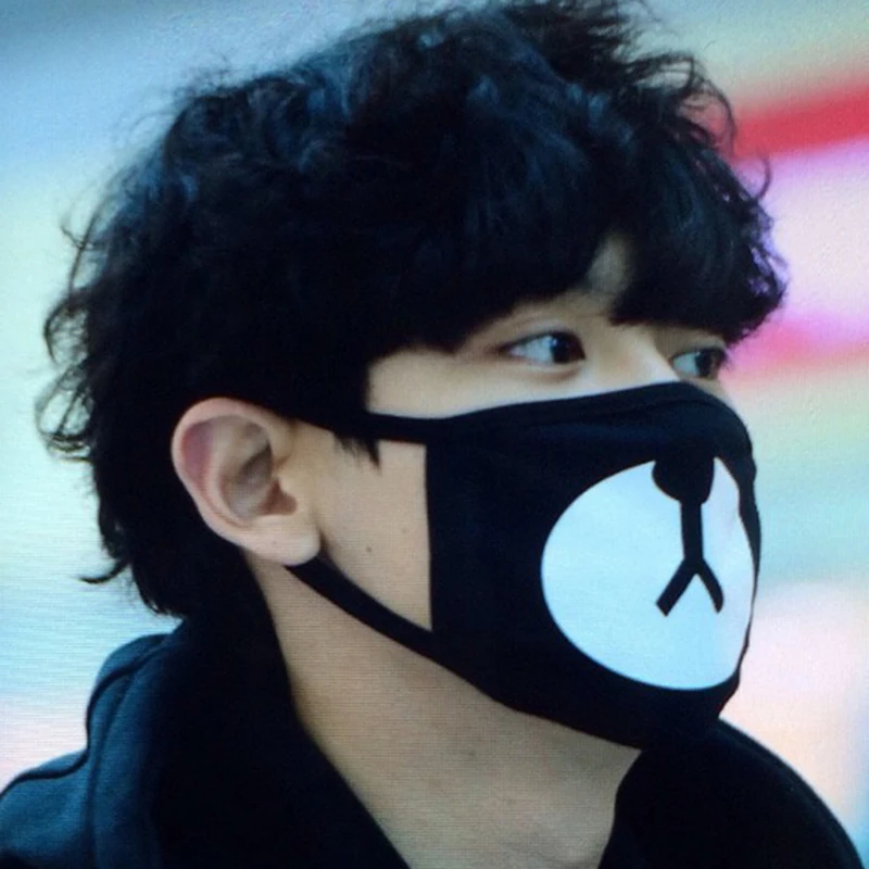 10 шт. BTS экзо унисекс Bangtan мальчики пыле рот маска унисекс корейский стиль черный медведь рот маска респиратор