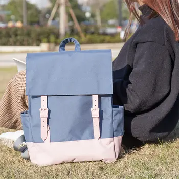 

Deli 69450 backpacks shoulder bag Korean Style Frivolous computer bag High school student travel junior canvas school bag Fasion
