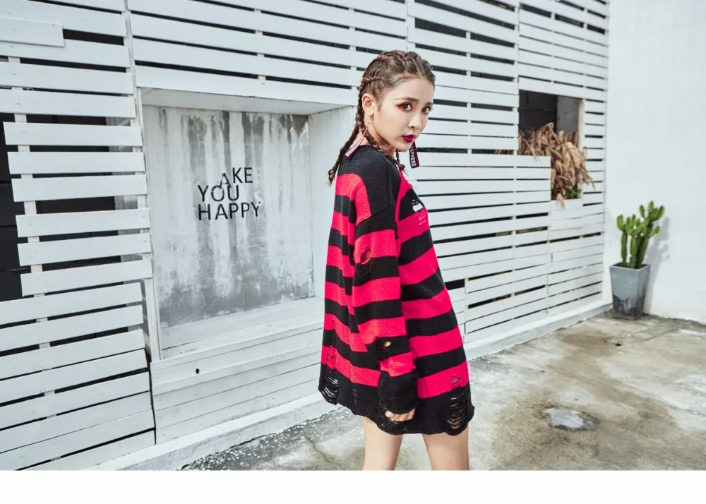 Aolamegs Male Sweatshirt Striped Holes Sweatshirts Pullover Fashion Full Sleeve High Street Streetwear Casual Autumn 2017 Brand (13)