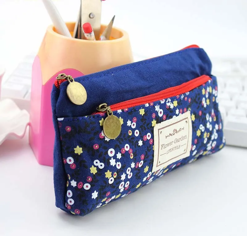 Lovely-Floral-Pencil-Cases-Large-Capacity-Canvas-Double-Zipper-Pencil-Bag-Students-Stationery-Offaupplies