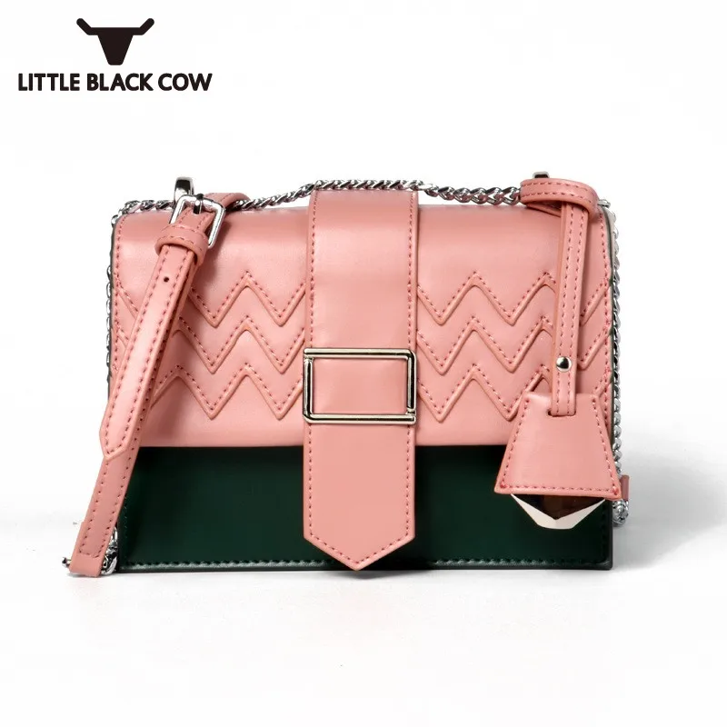 

Brand Luxury Leather Shoulder Bags 2019 New Fashion Match Color Ladies Chain Crossbody Bags Elegant Party Female Shoulder Bags