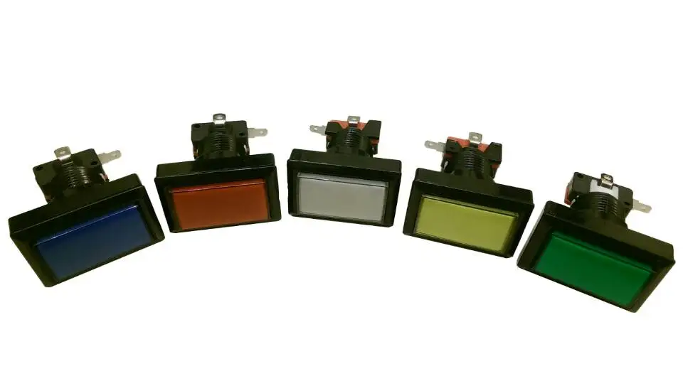 

12 pcs of Rectangle lighted button Illuminated Rectangle Push BUTTON with microswitch for arcade game machine