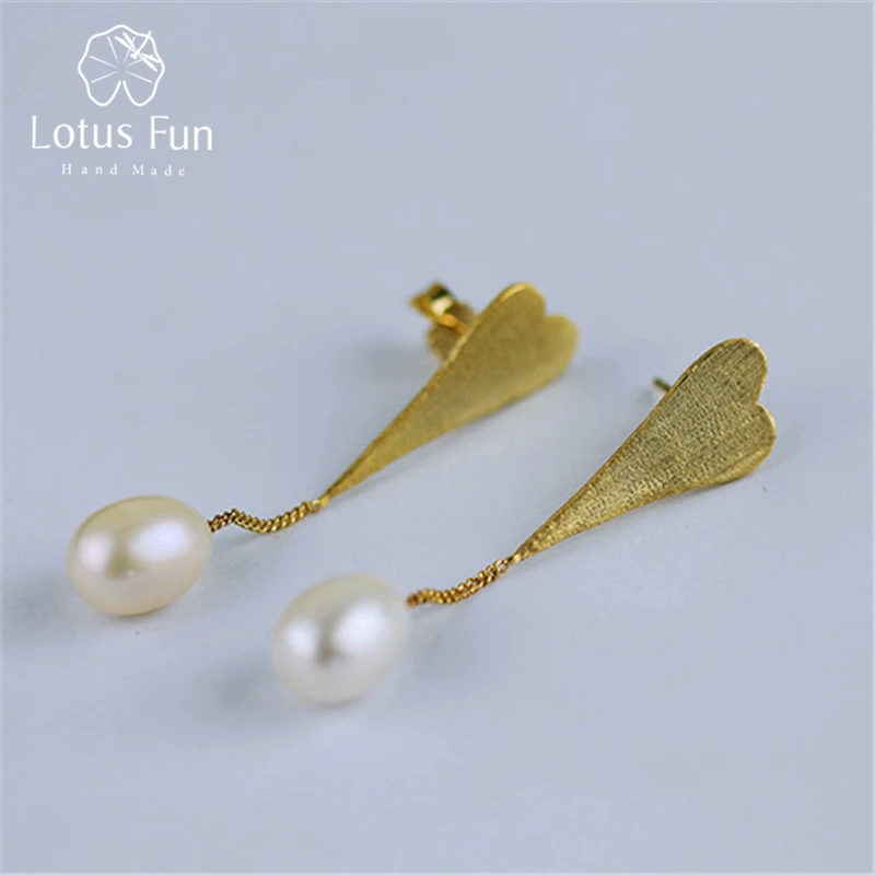 Lotus Fun реальные стерлингового серебра 925 натуральный жемчуг творческий ручной Fine