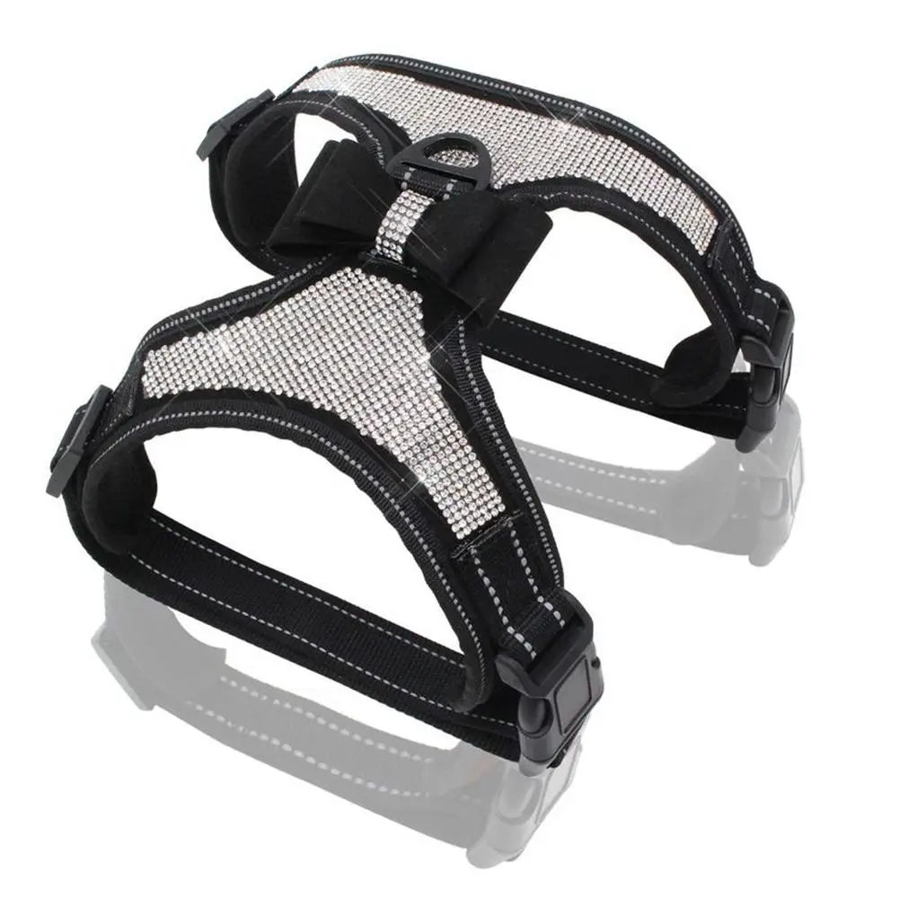

HobbyLane Reflective Shiny Crystal Rhinestone Pet Harnesses Cute Bowknot For Outdoor Walking Dog Leash Accessories