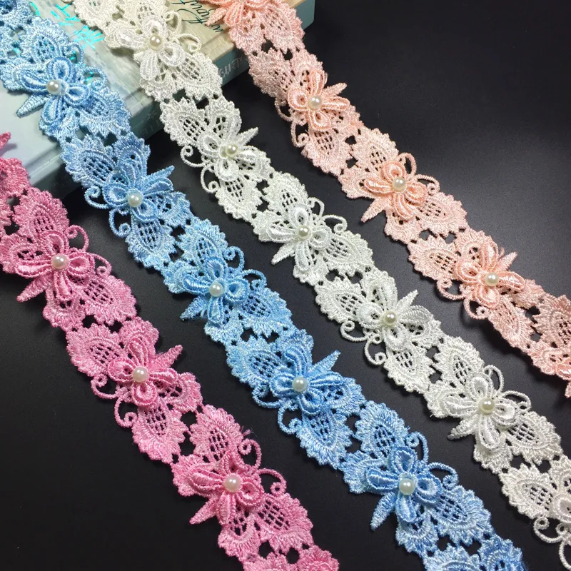 

1yard/lot 3cm Butterfly Lace Ribbon Cherry Tape Embroidered Fabric DIY Wedding Decoration Lace Trimmings Sewing Accessories