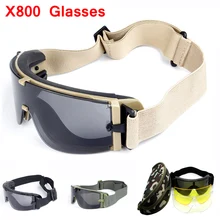 Тактические очки X800 военные армейские защитные очки Пейнтбол страйкбол Спорт стрельба Охота боевой Защитные солнцезащитные очки с 3 линзами