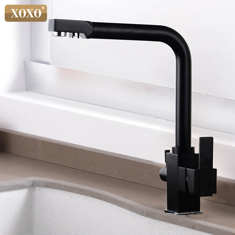 Billige XOXO Filter Küche Wasserhahn Trinken Wasser Einzigen Loch 360 Rotation Reines Wasser Filter Küche Waschbecken Deck Montiert Mischbatterie 81018