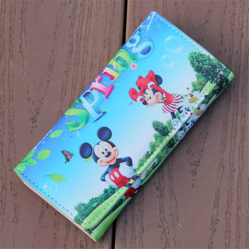 Disney Принцесса мультфильм зажимы для денег ПУ Эльза длинный женский кошелек девушка подарок дети Микки Маус клатч держатель карты сумка - Цвет: 2