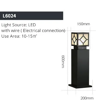 Современный водонепроницаемый светодиодный садовый газон лампы металлический столб светильник Открытый Двор вилла Пейзаж газон блокираторы света садовый светильник ing - Испускаемый цвет: L6024-H600mm