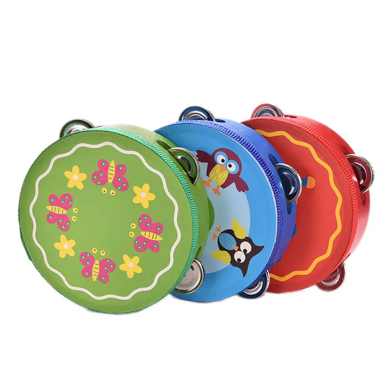 New Cute Cartoon Drum Rattles Toy Baby Kid Drum Bell Toy Musical