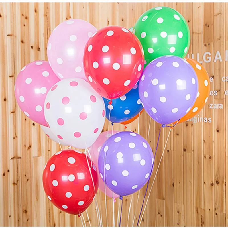 

100pcs/lot Colorful Round Wave Dot 28cm Helium Foil Cartoon Wedding Birthday Party Festival Decoration Inflatable Air Balloon