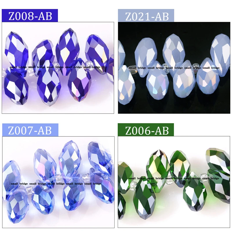 Австрийские разноцветные стеклянные каплевидные бусины для изготовления ювелирных изделий ожерелье аксессуары Diy граненые хрустальные бриолеты бусины оптом