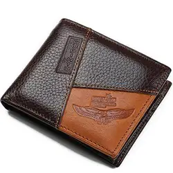 GUBINTU Premium Genuine Leather Men's Wallet with Coin Pocket and Zipper - High-Quality Eagle Design Purse (Type1)