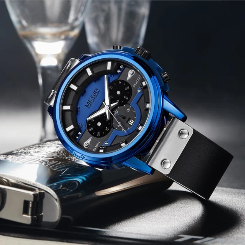 Reloj Hombre MEGIR модные спортивные часы мужские лучший бренд класса люкс Хронограф