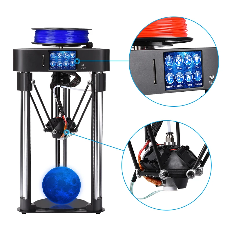 

BIQU mini magician impressora delta 3d printer kits frame full assmbly multicolor with HD Touch screen 32 bit 3d printer board