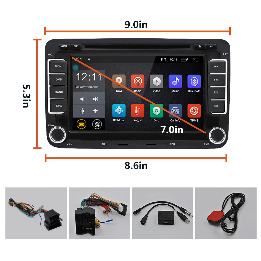 Discount AMPrime Car Multimedia player Android 7" GPS Autoradio 2 Din USB For Volkswagen/VW/ Passat/POLO/GOLF/Skoda/Seat/Leon Radio Wifi 17