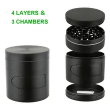 Металлическая травяная шлифовальная машина 63 мм, 4 шт., авиационный класс, алюминиевый измельчитель для специй, чая, Листьев, табака, травы, аксессуары для курения