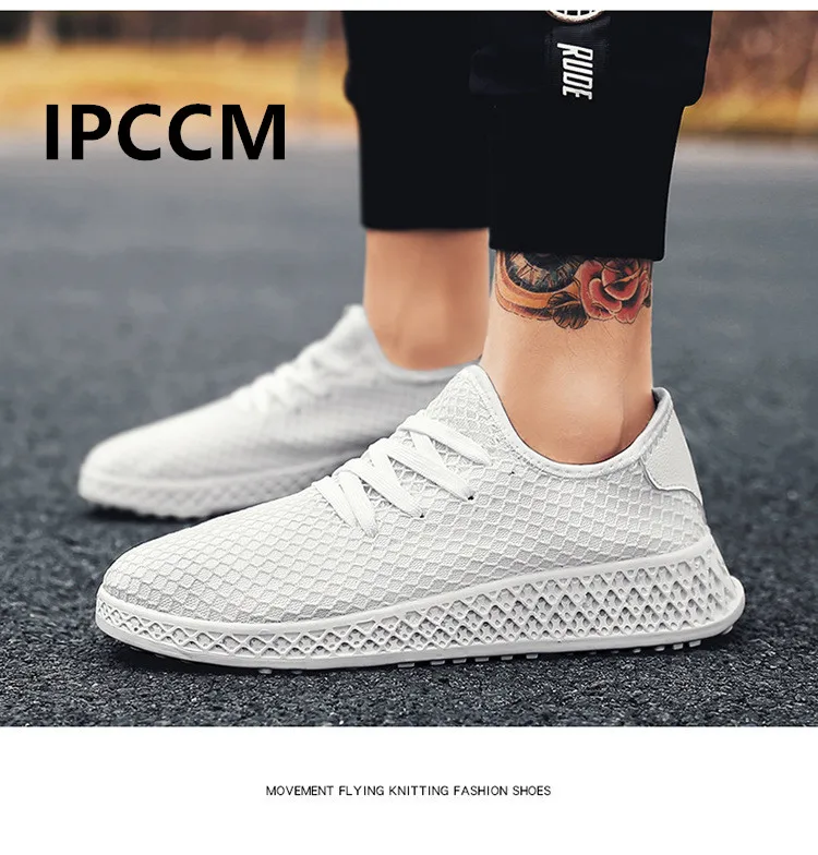IPCCM Brand Spring And Autumn 2018 Korean Version New Men's Lacing White Wild Loafers Breathable Fashion Trend Sneakers Shoes | Обувь