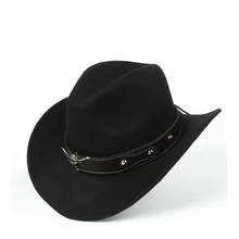 Женская Мужская шерстяная полая ковбойская шляпа в стиле вестерн с тауренским поясом джентльмен леди Джаз Outback Jazz Toca сомбреро размер 56-58 см