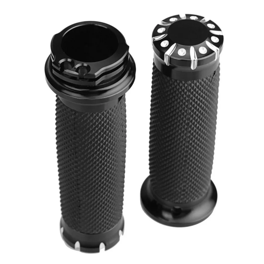 

high quality 1.25'' Rubber Grips motorcycle Handle CNC Handlebar Hand Grips For Harley Sportster 883 1200 Touring Dyna Softail