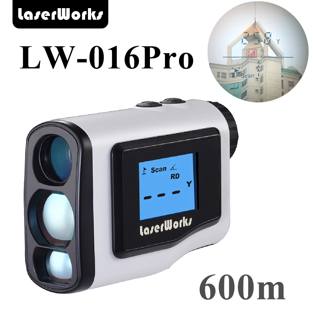 LaserWorks Гольф дальномер 600 метров с уклоном компенсатора, pinlock режим