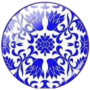 TAFREE синие и белые фарфоровые бусины 12 мм 15 мм 18 мм 20 мм стеклянный кабошонный купол китайский стиль Камея Подвеска Настройки DIY ювелирные изделия - Цвет: HN131