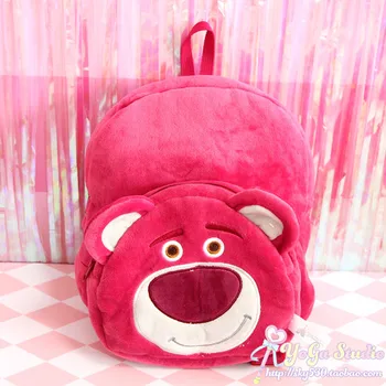 

Cartoon Cute Strawberry Bear Plush Doll Backpack Stuffed Teddy Bear Bags Shoulder Bag Kindergarten School Bag for Children Gifts