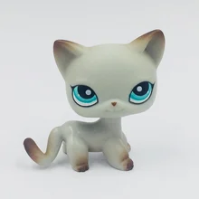 real rare pet shop lps toys standing old real short hair cat #391 rare Egyptian Grey Action figure free shipping