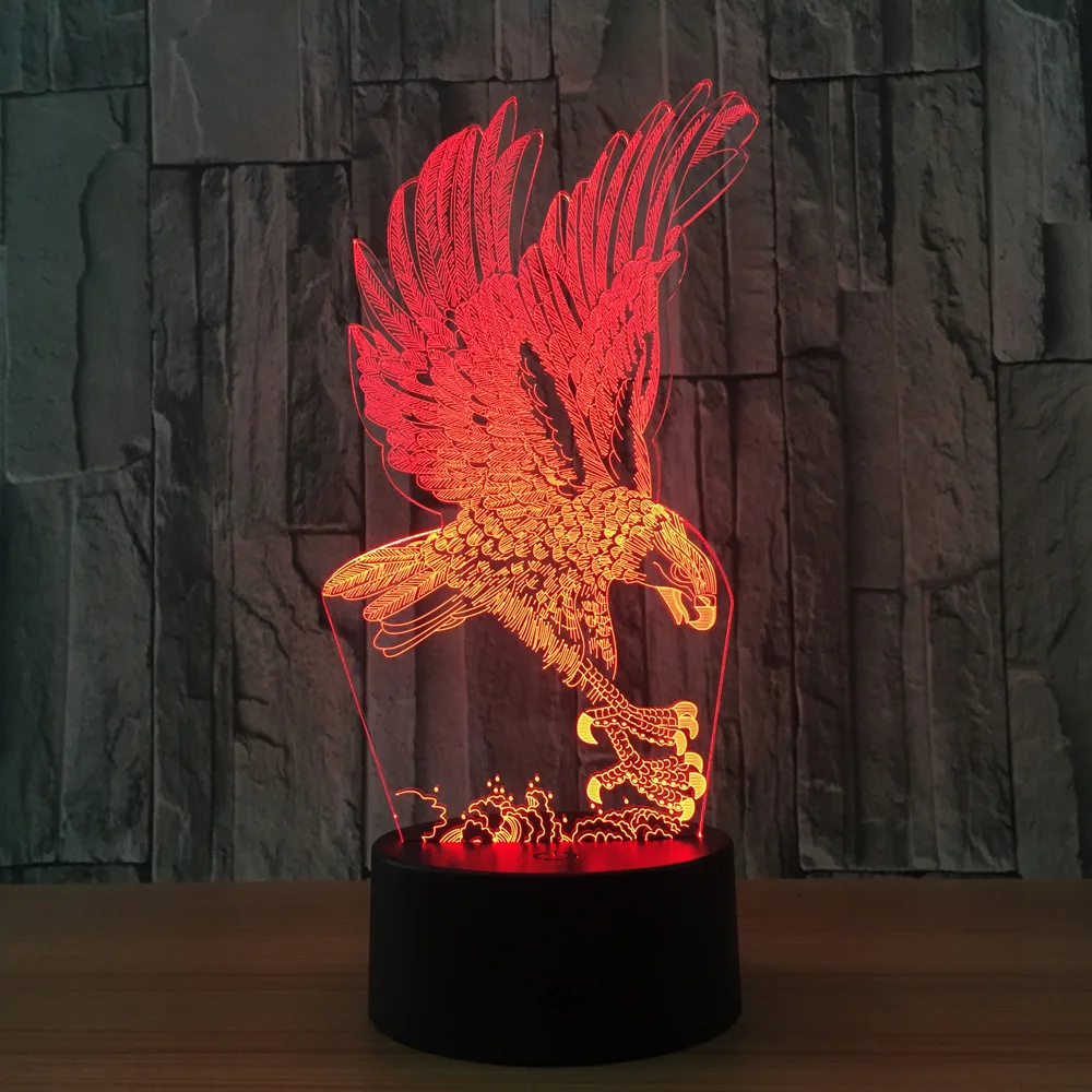  Eagle 3d Table Lamps For Living Room Lamparas De Mesa Bedroom Christmas night lamp for children Lig