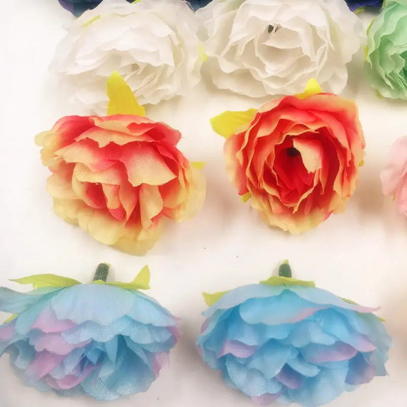 Wholesale 10pcs Blooming Peony Cloth Artificial Flowers For Wedding Party Home Room Shoes Hats Decoration Marriage Silk Flowers