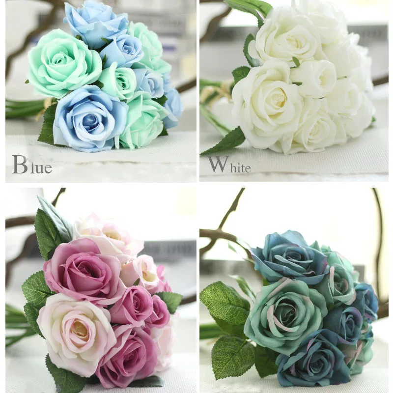 roses artificial flower bouquet wedding party decoration  (16)