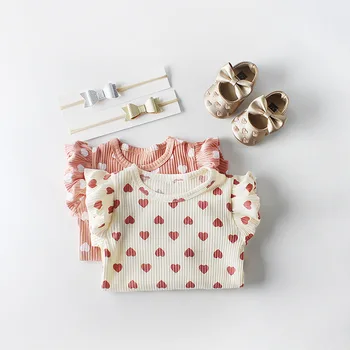 

Girl Baby Rompers love bag fart baby girl romper 2019 Spring New baby cotton long-sleeved one-piece romper newborn Baby Clothes