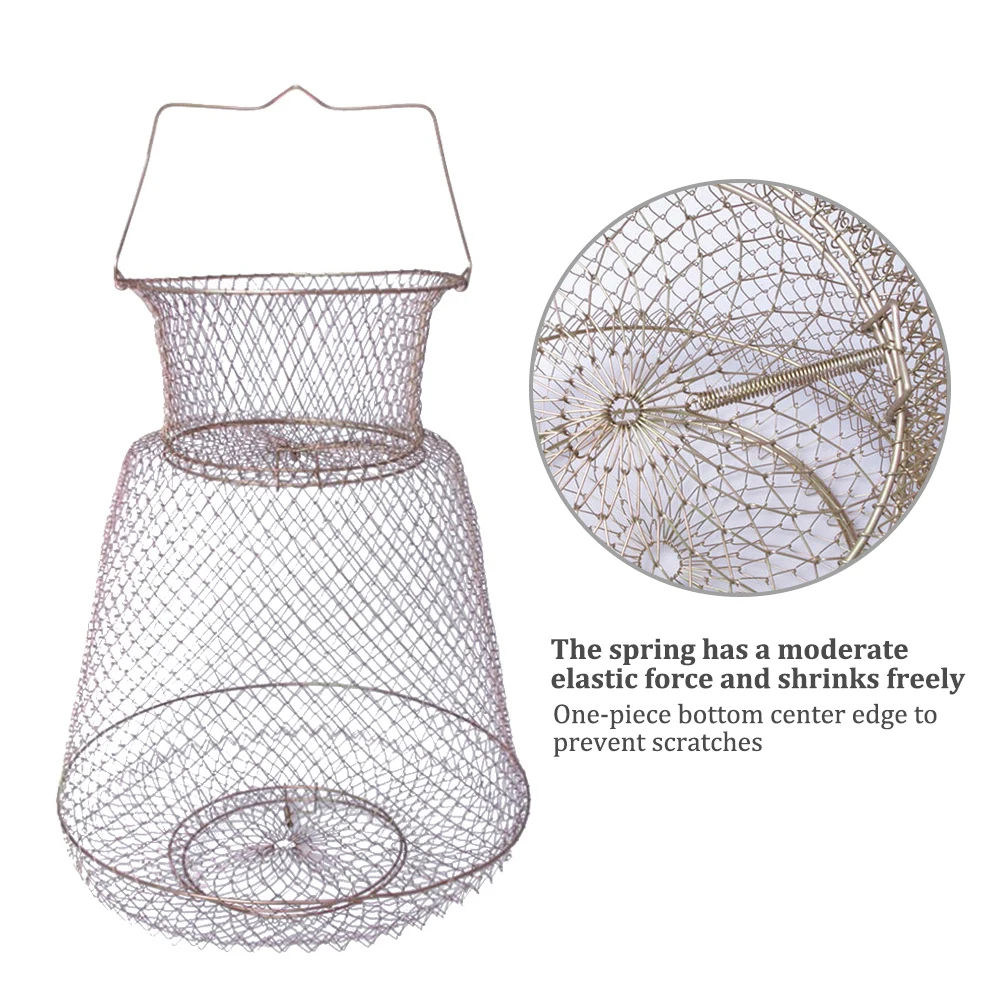 Складная металлическая проволока рыболовная сетка клетка железная проволочная корзина для крабов кальмаров креветок рыболовные принадлежности