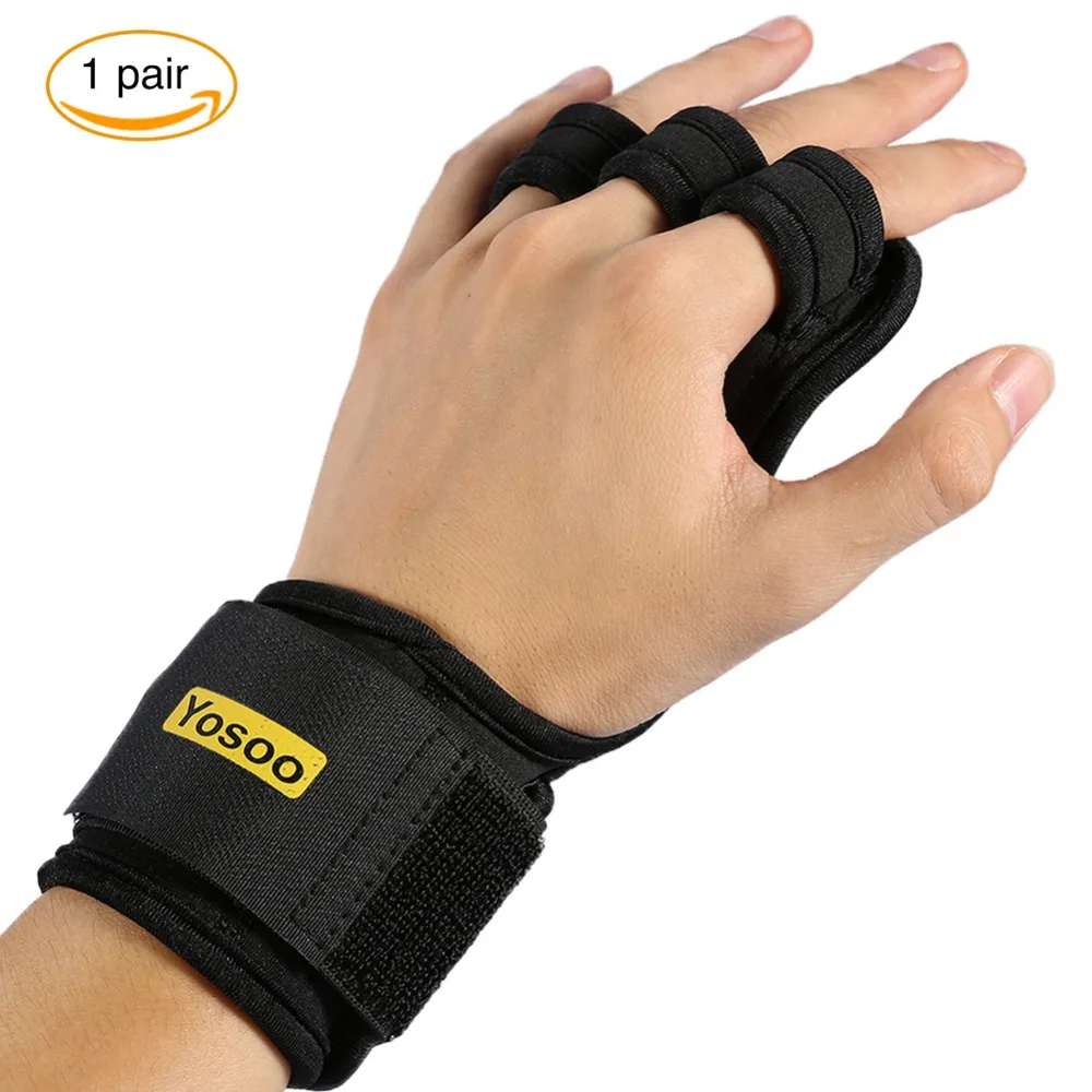 

Yosoo 1pair Weight Lifting Gloves Gymnastics Pad Gym Fitness Hand Grip Guard Palm Protector Pull Up Lift Equipment Kit