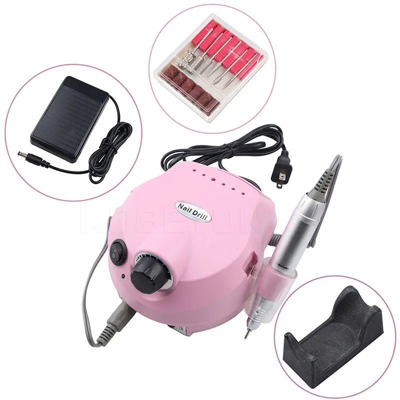 

Professional Electric Nail Drill Machine Polisher Manicure Kit File Bits 30000 RPM Pink Nail Polisher Nail Art Tools
