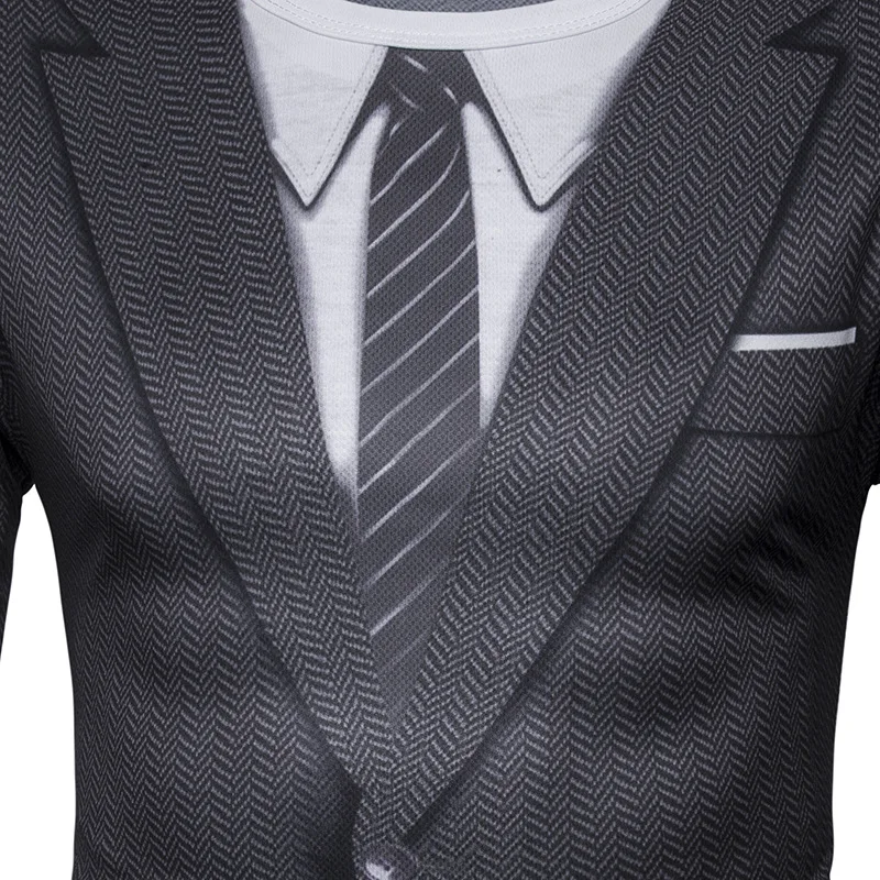 Falso traje de 3D impresión T camisa de los hombres de la primavera de 2017 Nuevo O cuello camiseta Homme Harajuku Hip Hop divertido Camisetas slim Top Tees Falso traje de 3D impresión T camisa de los hombres de la primavera de 2017 Nuevo O cuello camiseta Homme Harajuku Hip Hop divertido Camisetas slim Top Tees