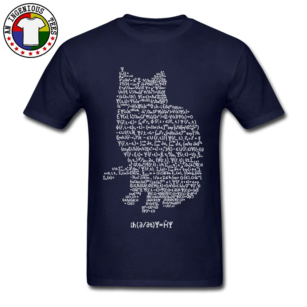 Maxwell Katze Quanten Mechanik Gleichung Theorie T Shirts Physik und Mathematik Mathematik Lustige Katze T-shirt Übergroßen Männer Europa Größe