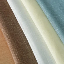 Fashion Cotton Linen Tyre Cord Fabric Solid Color Living Room Bedroom Window Curtain Fabrics Cloth Home Decor High Quality
