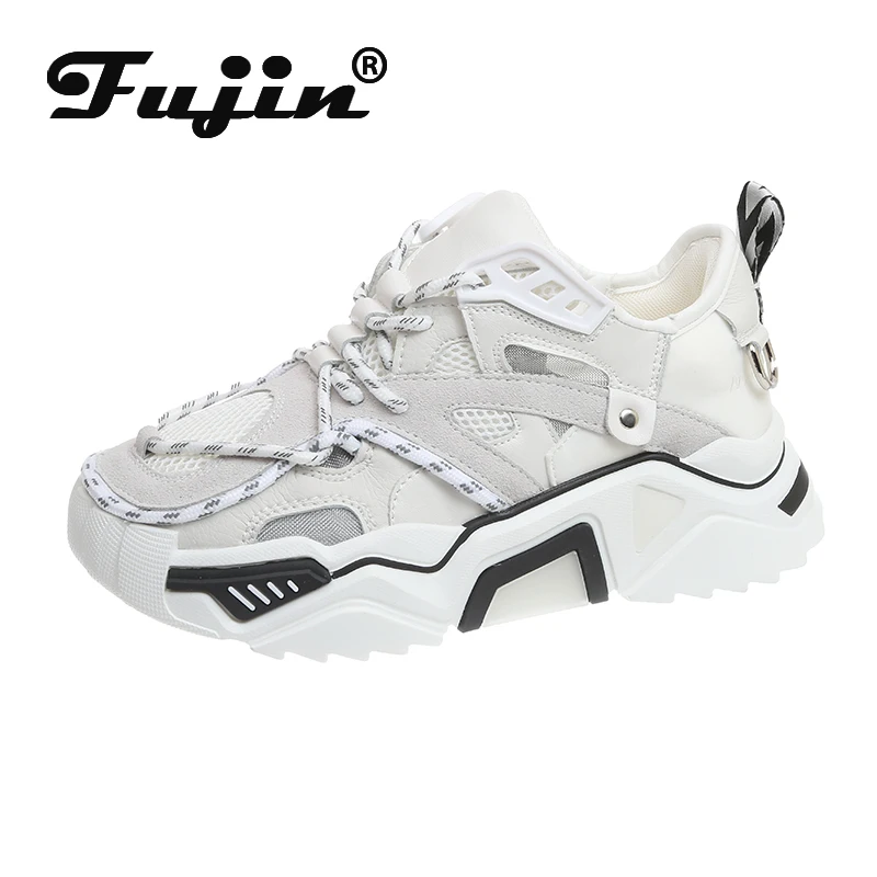 

Fujin Gray Daddy Shoes Women Shoes Women Vulcanized Shoes Woman Spring Lace Up Women Shoes Platform Sneakers Female Trainers