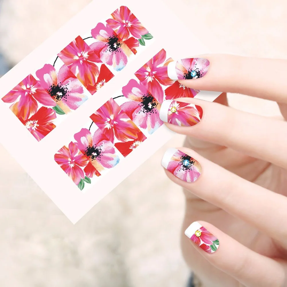 3 Pcs NEW Water Transfer Designs Blooming Decals Nail Sticker Accessory Nail Art Supplies