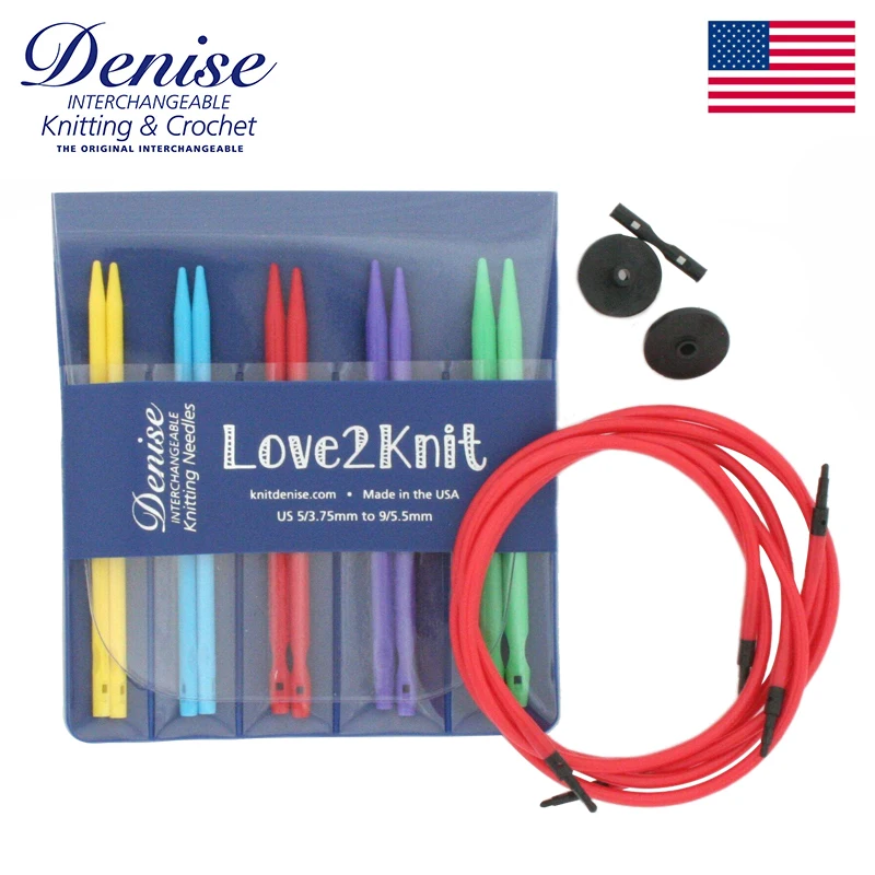 Denise Love 2 Knit Interchangeable Needles Set Plastic Knitting Tools