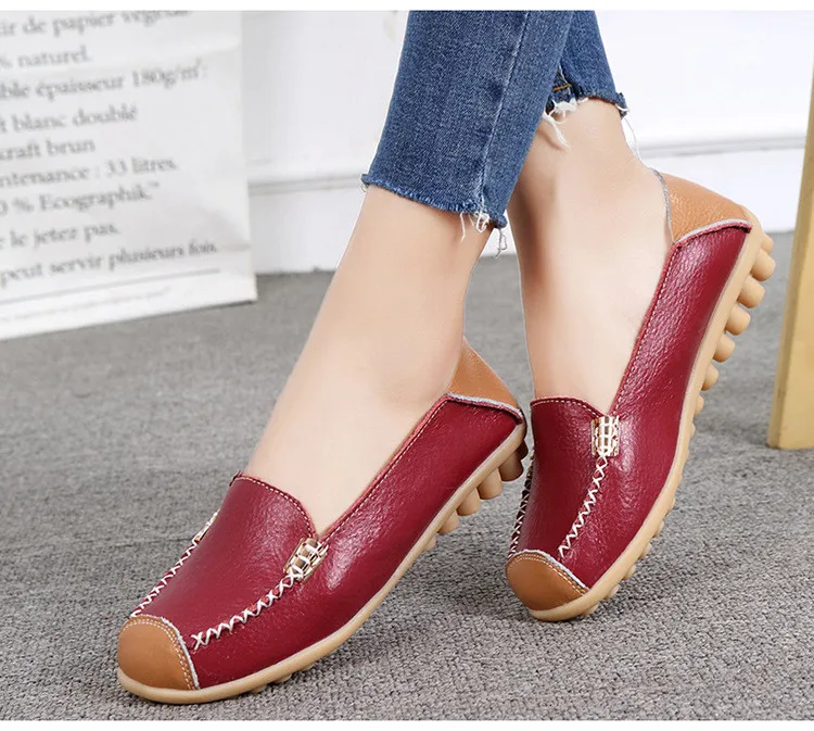 AH 3592 New Spring Autumn Genuine Women Flats Shoes - 10