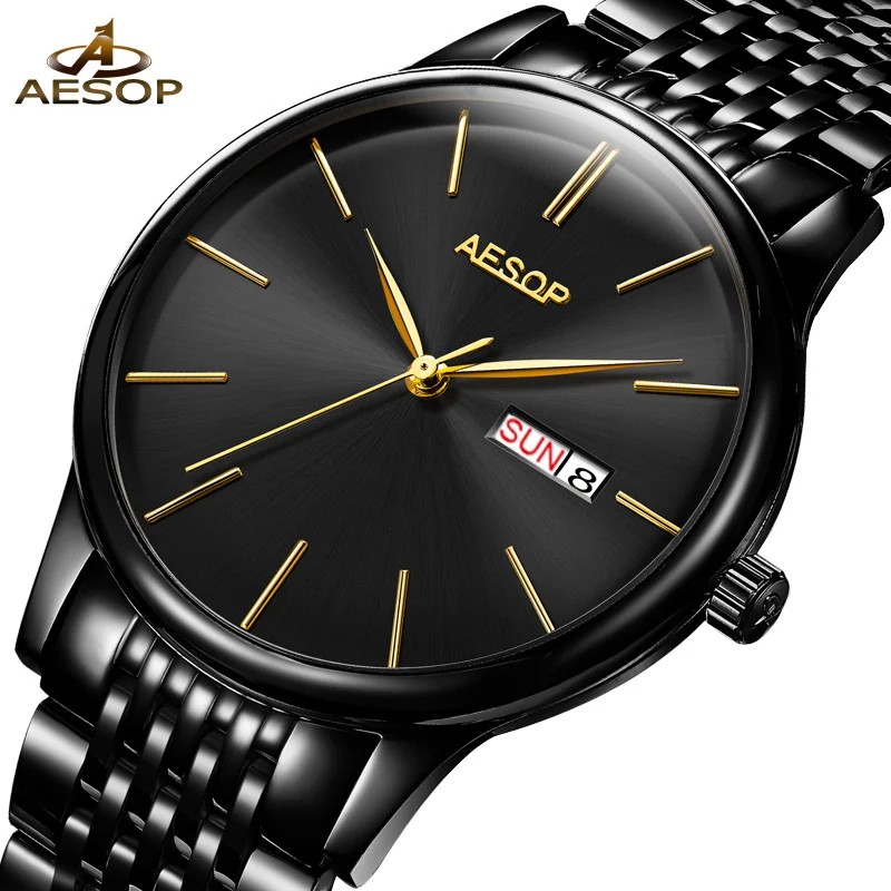 ايسوب مشاهدة الرجال الفاخرة الماركة التجارية عارضة الصلب كاملة الميكانيكية ووتش الرجال الأزياء الياقوت للماء ساعة اليد Montre أوم