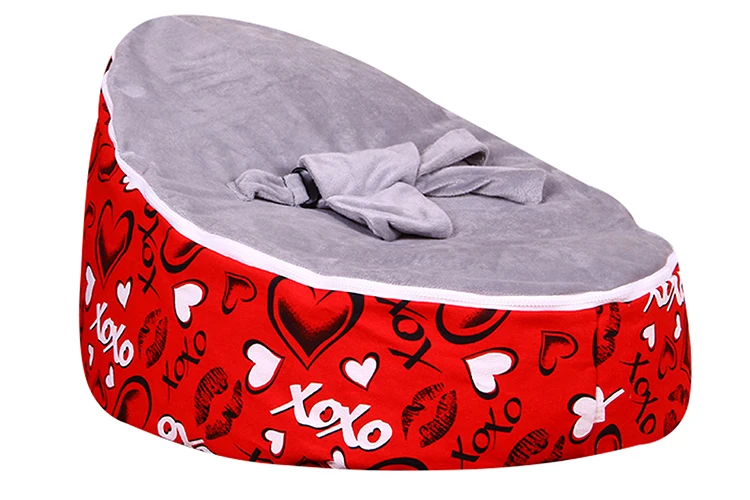 Levmoon средний красный Lover кресло мешок детская кровать для сна Портативный складной детского сиденья Диван Zac без наполнителя