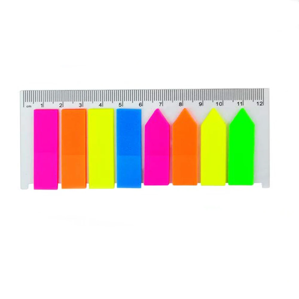 

Notes Flags Sticky With PP Rule Page Marker Fluorescent Color Index Label Text Highlighter Strips Writable Bookmarks Stickers