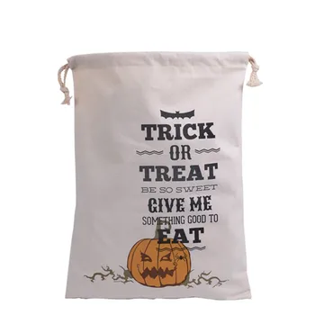 

25pcs/lot hot Halloween Candy Gifts Bag Treat or Trick Drawstring Bag Cotton Canvas 36X48CM Kids Pumpkin Spider Tote Bags