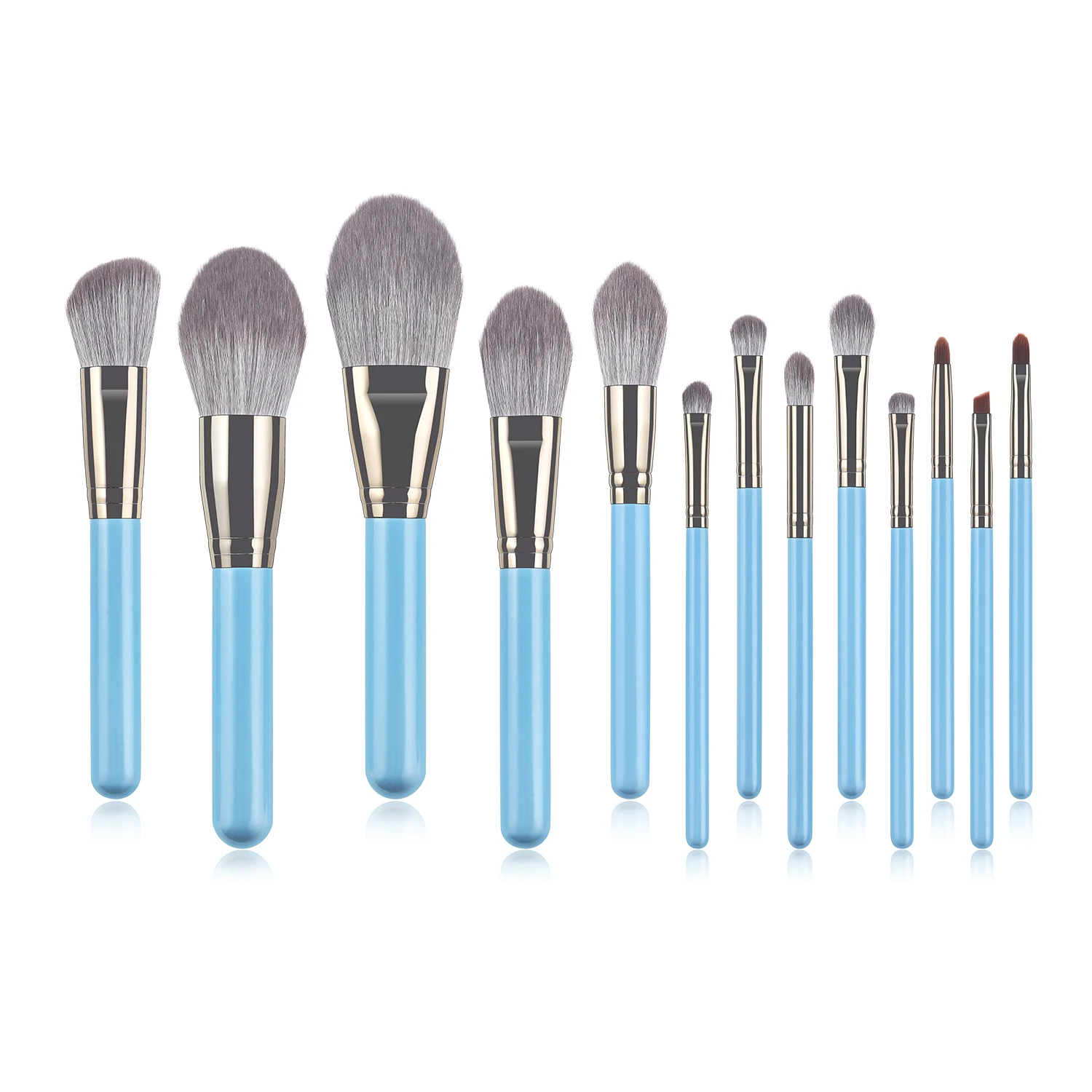 BBL 13 шт. небесно-голубой набор кистей для макияжа высококачественные ручки консилер Foundation тени для век, формирующие Румяна Кисть для растушёвки