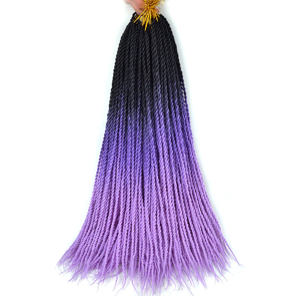 Ombre Senegalese Twist Crochet Braids 24inches Synthetic Braiding